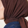 Basic Bamboo Crinkle Scarf Dark Brown – Bild 4