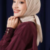 Basic Bamboo Crinkle Scarf Beige – Image 2