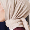 Basic Bamboo Crinkle Scarf Beige – Image 3