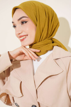 Alternative view of Basic Bamboo Crinkle Scarf Henna Green