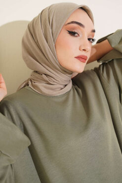 Alternative view of Basic Bamboo Crinkle Scarf Grey