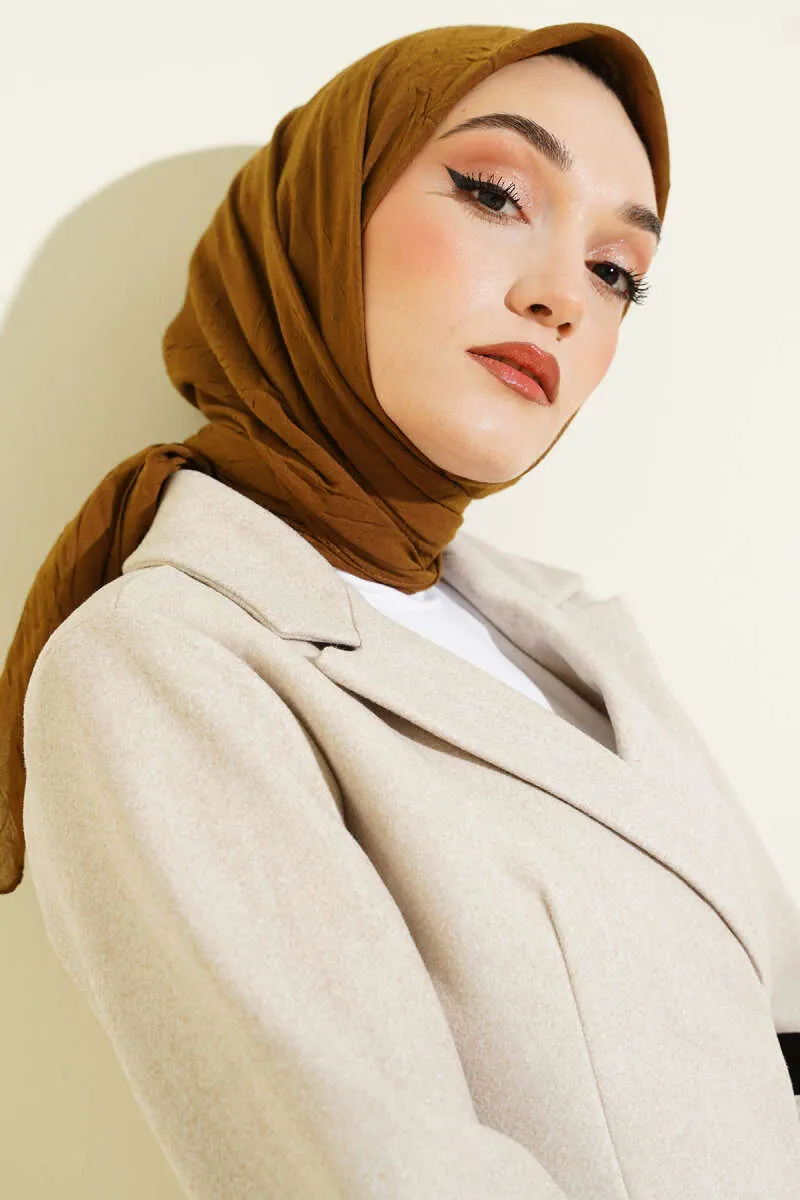 Basic Bambu Kras Esarp Zeytin Yesili Basortusu Moda Kasmir