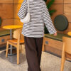 Basic Crew Neck Striped Tunic Brown – Bild 4