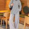 Basic Crew Neck Striped Tunic Black - Afbeelding 2