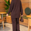 Front Slit Tunic Two-Piece Set Coffee Brown – Bild 4