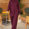 Front Slit Tunic Two-Piece Set Plum – Bild 3