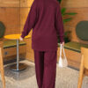 Front Slit Tunic Two-Piece Set Plum – Bild 4