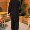 Front Slit Tunic Two-Piece Set Black – Bild 4