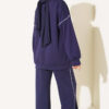 Basic Two-Piece Set with Ribbed Hem Edge Navy Blue - Imagen 3