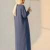 Basic Long Knit Cardigan with Double Pockets Indigo – Bild 3