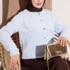 Basic Button-Front Knit Cardigan Baby Blue