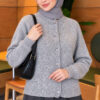 Basic Button-Front Knit Cardigan Grey