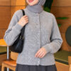 Basic Button-Front Knit Cardigan Grey - Afbeelding 3