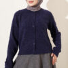 Basic Button-Front Knit Cardigan Navy Blue
