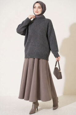 Alternative view of Basic Drop-Shoulder Knit Tunic Smoke