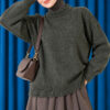 Basic Drop-Shoulder Knit Tunic Khaki