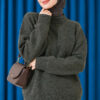 Basic Drop-Shoulder Knit Tunic Khaki - Image 4