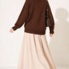 Basic Drop-Shoulder Knit Tunic Brown - Image 4