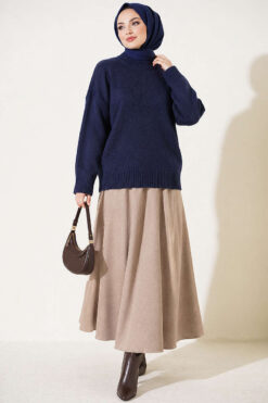 Alternative view of Basic Drop-Shoulder Knit Tunic Navy Blue