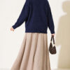 Basic Drop-Shoulder Knit Tunic Navy Blue - Afbeelding 4