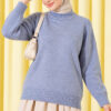 Basic Drop-Shoulder Knit Tunic Blue – Image 3
