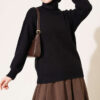 Basic Drop-Shoulder Knit Tunic Black