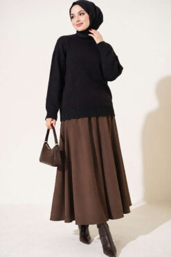 Alternative view of Basic Drop-Shoulder Knit Tunic Black