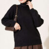 Basic Drop-Shoulder Knit Tunic Black - Imagen 3