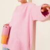 Basic Oversized Knit Tunic Pink