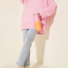 Basic Oversized Knit Tunic Pink - الصورة 2
