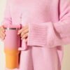 Basic Oversized Knit Tunic Pink - الصورة 4