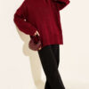 Basic Oversized Knit Tunic Burgundy – Image 2
