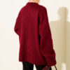 Basic Oversized Knit Tunic Burgundy – Image 3