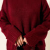 Basic Oversized Knit Tunic Burgundy – Image 4