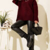Basic Oversized Knit Tunic Burgundy – Bild 2