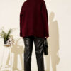 Basic Oversized Knit Tunic Burgundy – Bild 3
