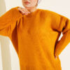 Basic Oversized Knit Tunic Mustard