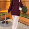 Basic Oversized Knit Tunic Plum - Image 2