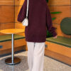 Basic Oversized Knit Tunic Plum - Image 4