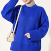 Basic Oversized Knit Tunic Saxon Blue
