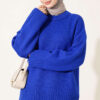 Basic Oversized Knit Tunic Saxon Blue - immagine 2