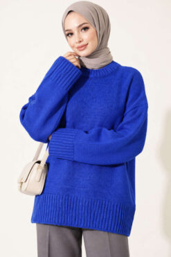 Alternative view of Basic Oversized Knit Tunic Saxon Blue