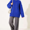 Basic Oversized Knit Tunic Saxon Blue - immagine 3