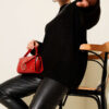 Basic Oversized Knit Tunic Black - immagine 2