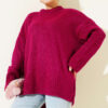 Basic Oversized Knit Tunic Cherry