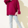 ⁦Basic Oversized Knit Tunic Cherry⁩ - الصورة ⁦2⁩