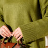 Basic Oversized Knit Tunic Oil Green – Image 4