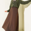 Basic Scuba Knit Hem Edge Skirt Dark Brown – Bild 2