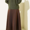 Basic Scuba Knit Hem Edge Skirt Dark Brown – Bild 3