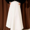 Basic Scuba Knit Hem Edge Skirt Ecru